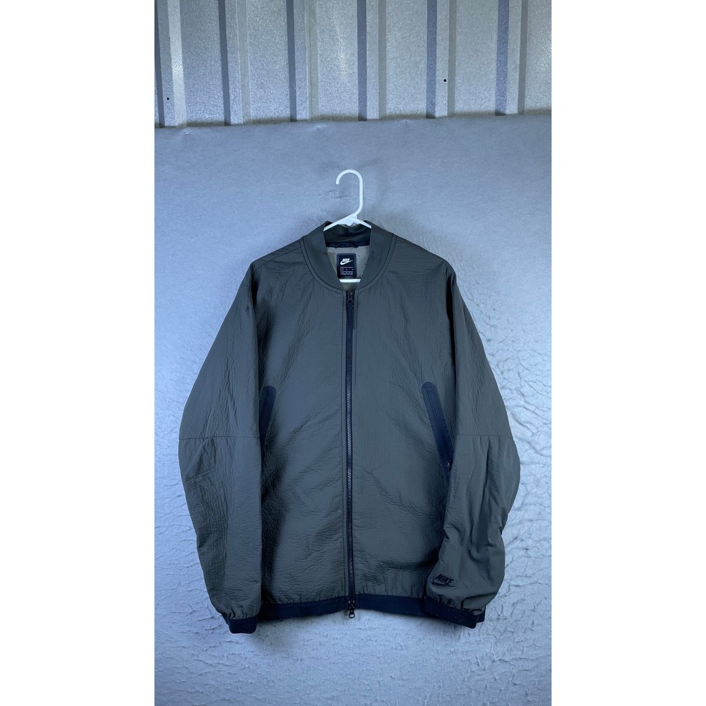 Nike Bomber Jacket Mens Large Olive Green Good Crinkle Tech Pack 928553-222